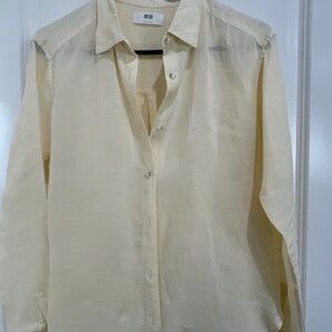Uniqlo Cream Button Down Shirt